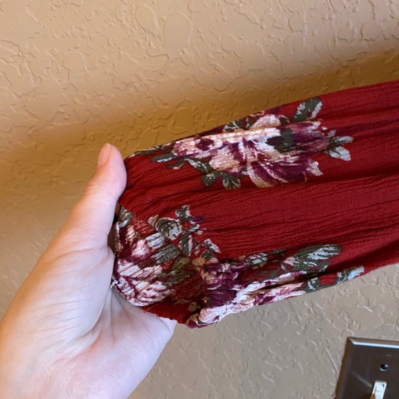 {Gilli} red floral tier boho mini dress - Picture 8 of 13